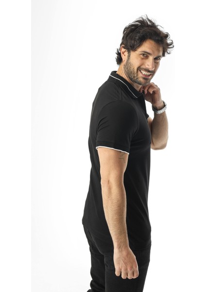 Polo Yaka Yarım Fermuarlı Nakış Armalı Pamuk T-SHIRT-PL-3618 modelleri