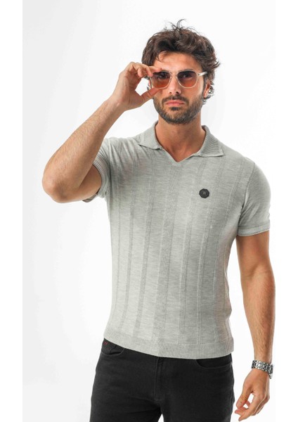 Polo Yaka Desenli Arma Baskılı Triko T-SHIRT-TY-1303