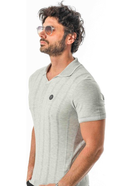 Polo Yaka Desenli Arma Baskılı Triko T-SHIRT-TY-1303 fırsatları