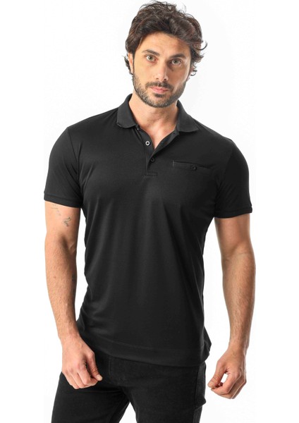 Polo Yaka Cepli Arkası Arma Detaylı Erkek T-SHIRT-6273