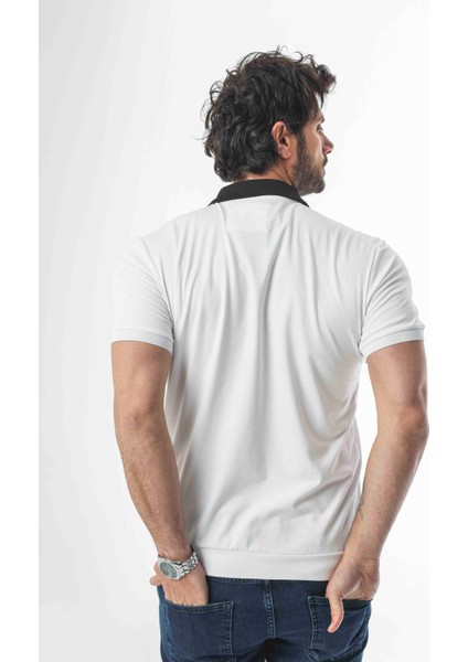 Büyük Beden Polo Yaka Düğmeli Ortası Çizgili T-SHIRT-6320 fırsatları