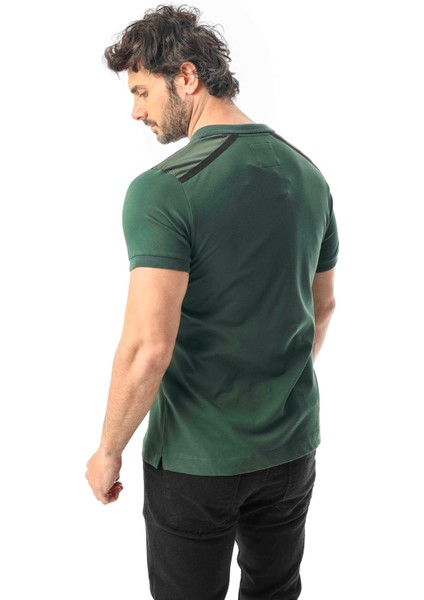 Polo Yaka Omzu Baskılı Düğmeli T-SHIRT-PL-3614 modelleri
