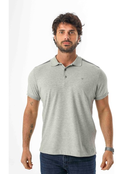 Polo Yaka Omzu Baskılı Düğmeli T-SHIRT-PL-3614 modelleri