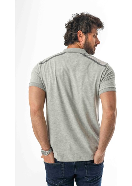 Polo Yaka Omzu Baskılı Düğmeli T-SHIRT-PL-3614 fırsatları
