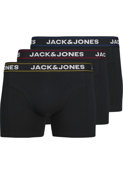 Jack Jones Erkek 3 Lü Siyah Renkli Kemer Pamuklu Boxer 12286183