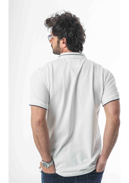 Polo Yaka Yarım Fermuarlı Nakış Armalı Pamuk T-SHIRT-PL-3618 fırsatları