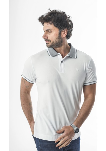 Büyük Beden (3xl - 7xl) Düğmeli Polo Yaka Kol Ucu Triko Detaylı T-SHIRT-6315 fiyatları