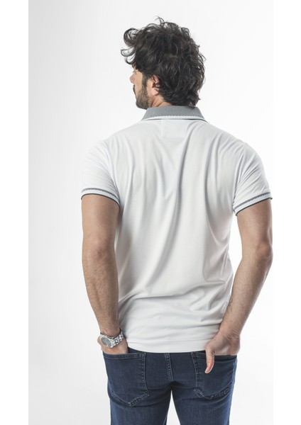 Büyük Beden (3xl - 7xl) Düğmeli Polo Yaka Kol Ucu Triko Detaylı T-SHIRT-6315 modelleri