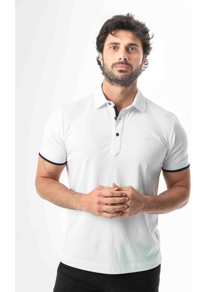 Büyük Beden Regular Fit Polo Yaka Düğmeli T-SHIRT-6321