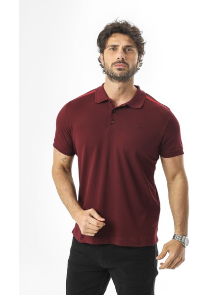 Büyük Beden Polo Yaka Omuz Detaylı Düğmeli T-SHIRT-PL-3456