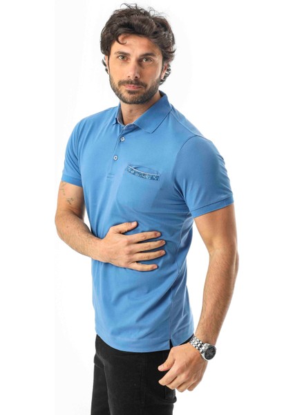 Büyük Beden Regular Fit Polo Yaka Cepli Baskılı T-SHIRT-PL-3458 fiyatları
