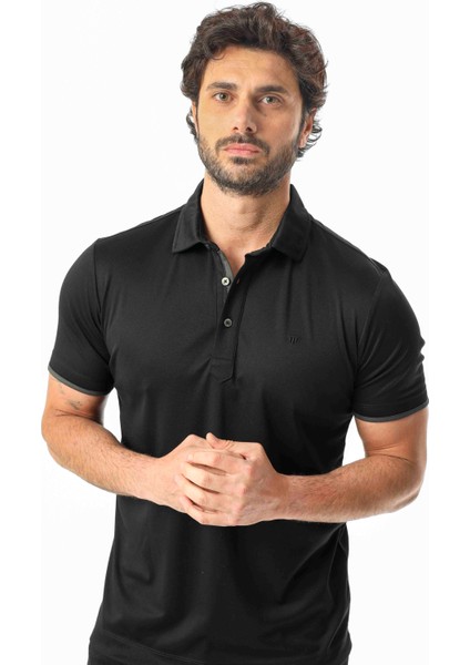 Polo Yaka Düğme Kısmı Baskılı Erkek T-SHIRT-6293
