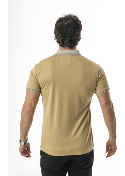 Polo Yaka Düğmeli Yakası Baskılı Pamuk T-SHIRT-6277 modelleri