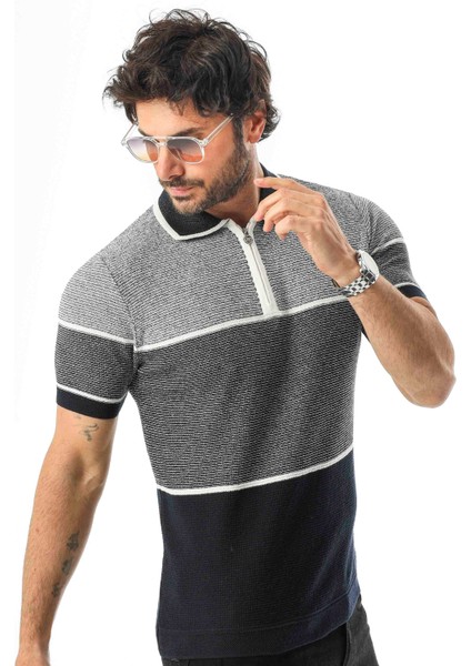 Luxury Tech Polo Yaka Yarım Fermuarlı Örme Triko T-SHIRT-TCY-1026 fiyatları