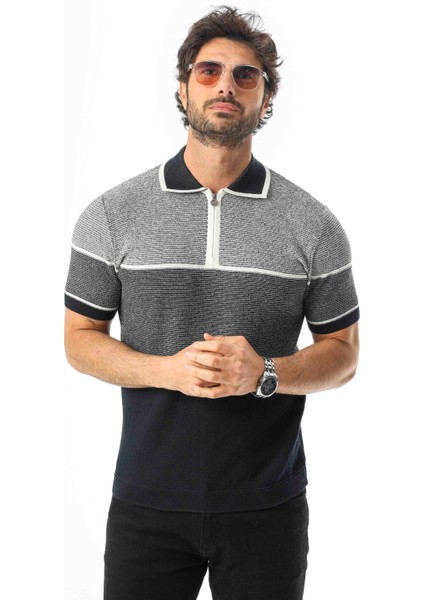 Luxury Tech Polo Yaka Yarım Fermuarlı Örme Triko T-SHIRT-TCY-1026 modelleri