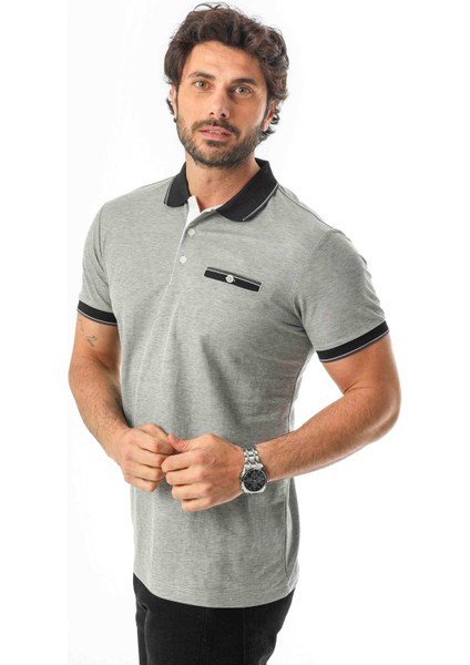Polo Yaka Düğmeli Cepli Viskon Kumaş Erkek T-SHIRT-AR-1009 modelleri