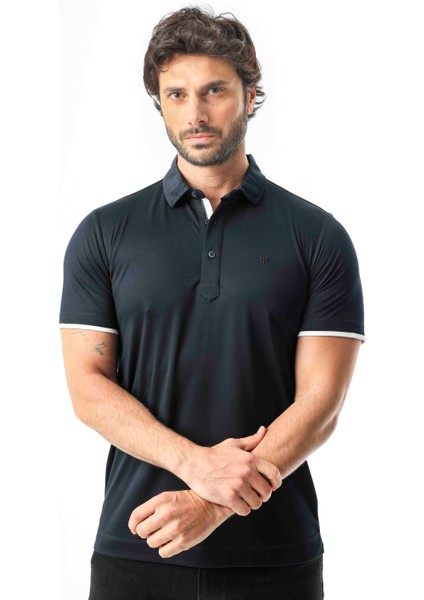 Polo Yaka Düğme Kısmı Baskılı Erkek T-SHIRT-6293
