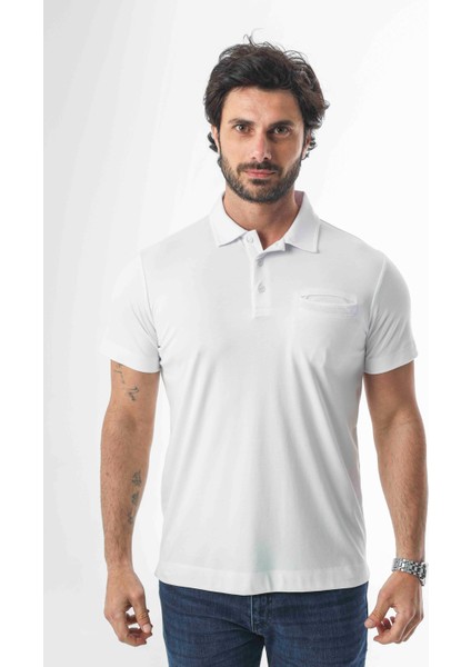 Büyük Beden Polo Yaka Düğmeli Cepli T-SHIRT-6318