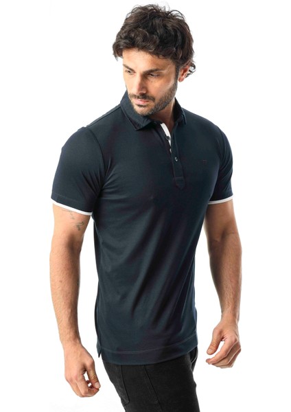 Polo Yaka Düğme Kısmı Baskılı Erkek T-SHIRT-6293 modelleri