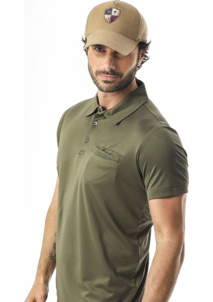 Polo Yaka Düğmeli Cepli Düz Renk T-SHIRT-6288 fiyatları