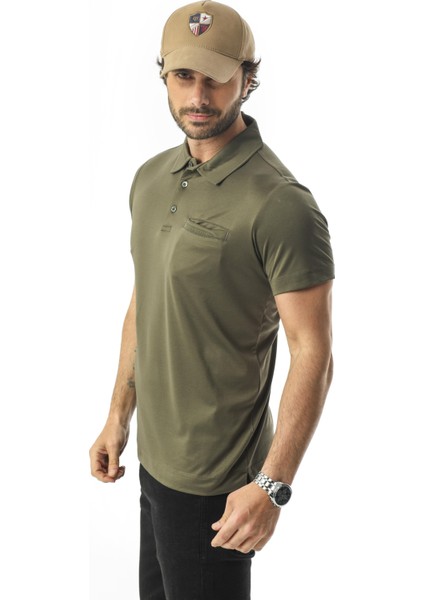 Polo Yaka Düğmeli Cepli Düz Renk T-SHIRT-6288 modelleri
