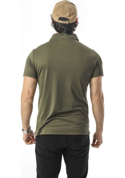 Polo Yaka Düğmeli Cepli Düz Renk T-SHIRT-6288 fırsatları