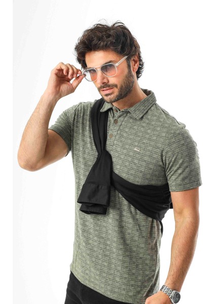 Polo Yaka Düğmeli Erkek Keten T-SHIRT-KT-1001