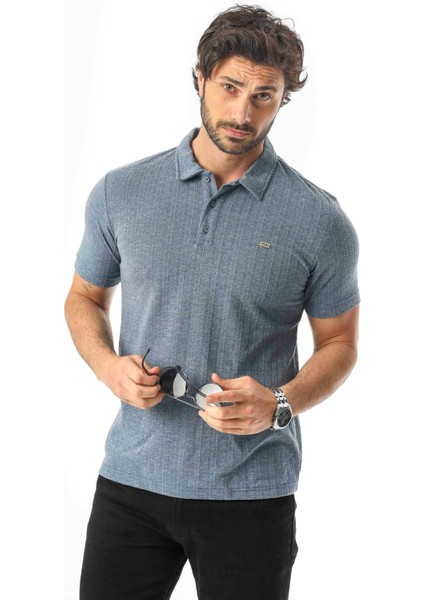 Regular Fit Polo Yaka Düğmeli Armalı Keten T-SHIRT-KT-1003 fiyatları
