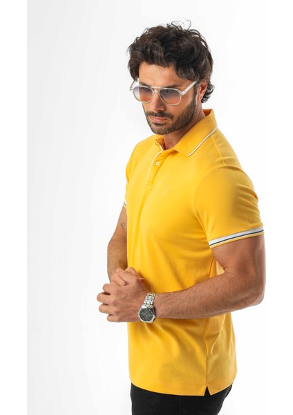 Pamuklu Yumuşak Dokulu Kumaş Polo Yaka Düğmeli T-SHIRT-6291 fiyatları