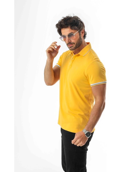 Pamuklu Yumuşak Dokulu Kumaş Polo Yaka Düğmeli T-SHIRT-6291 modelleri