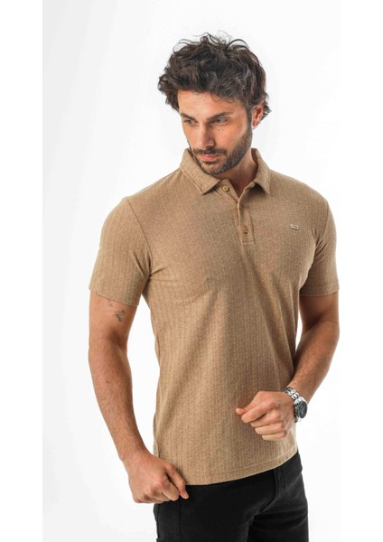 Regular Fit Polo Yaka Düğmeli Armalı Keten T-SHIRT-KT-1003 fiyatları