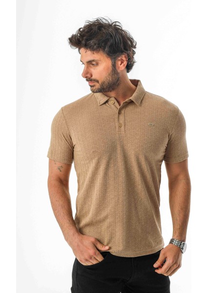 Regular Fit Polo Yaka Düğmeli Armalı Keten T-SHIRT-KT-1003 modelleri