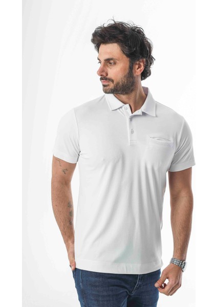 Polo Yaka Düğmeli Cepli Düz Renk T-SHIRT-6288 fiyatları