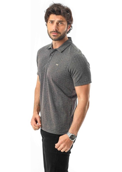 Regular Fit Polo Yaka Düğmeli Armalı Keten T-SHIRT-KT-1003 fiyatları