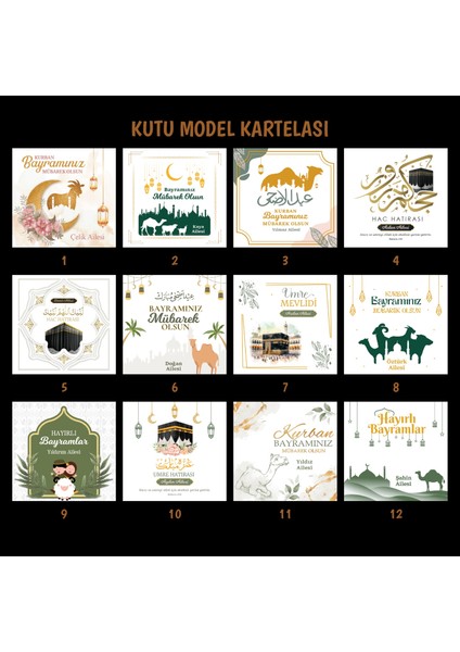 Mutlu Işler Kişiselleştirilebilir Kurban Bayramı Çikolatası, Bayrama Özel Kutu Çikolata, Hac ve Umre Kutu Çikolata (48LI Çikolata)