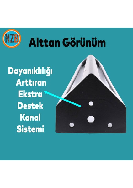 Mobilya Koltuk Baza Sehpa Kanepe Masa Ayağı Metal Ayak 20 cm Siyah 4 Adet