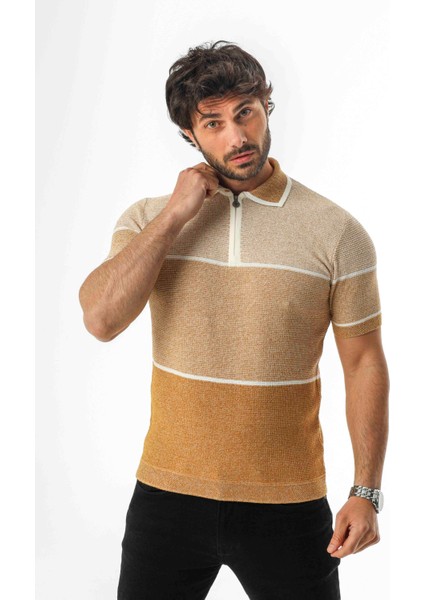 Luxury Tech Polo Yaka Yarım Fermuarlı Örme Triko T-SHIRT-TCY-1026 fiyatları