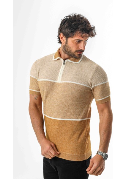 Luxury Tech Polo Yaka Yarım Fermuarlı Örme Triko T-SHIRT-TCY-1026 modelleri