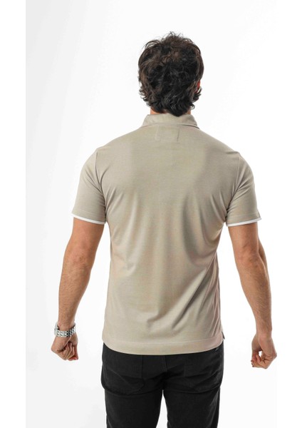 Polo Yaka Düğme Kısmı Baskılı Erkek T-SHIRT-6293 fırsatları
