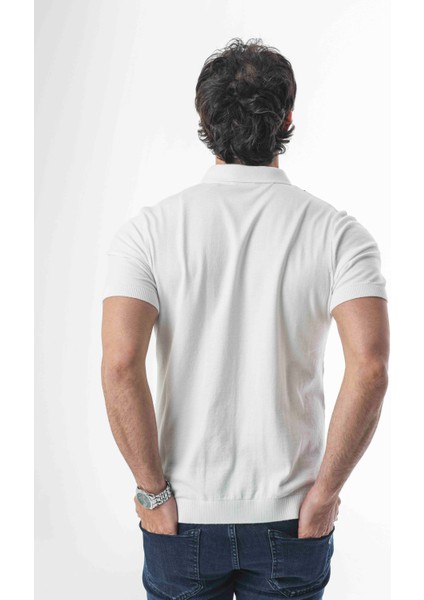 Polo Yaka Yarım Fermuarlı Çizgi Desenli Triko T-SHIRT-TY-1311 modelleri