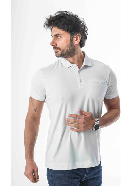Polo Yaka Cepli Arkası Arma Detaylı Erkek T-SHIRT-6273