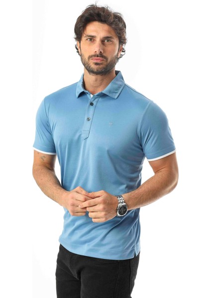 Polo Yaka Düğme Kısmı Baskılı Erkek T-SHIRT-6293 modelleri