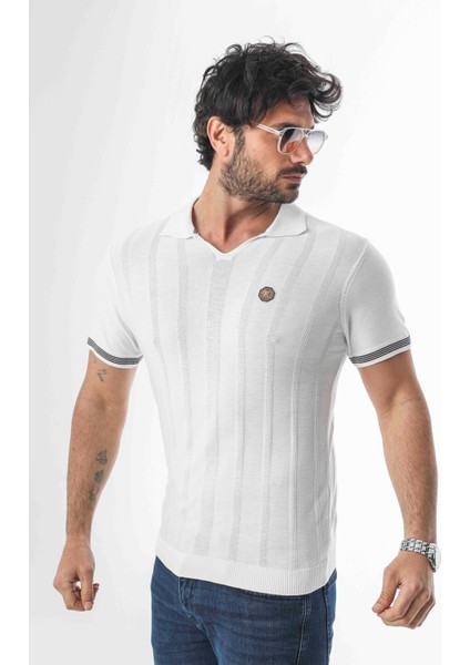 Polo Yaka Desenli Arma Baskılı Triko T-SHIRT-TY-1303 fiyatları