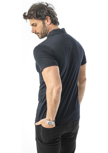 Polo Yaka Düğmeli Cepli Düz Renk T-SHIRT-6288 fiyatları