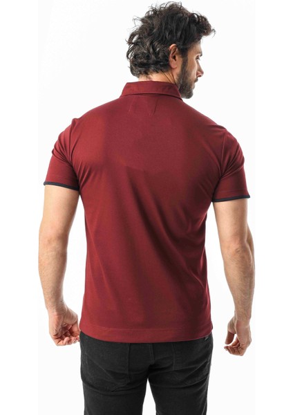 Polo Yaka Düğme Kısmı Baskılı Erkek T-SHIRT-6293 indirimleri