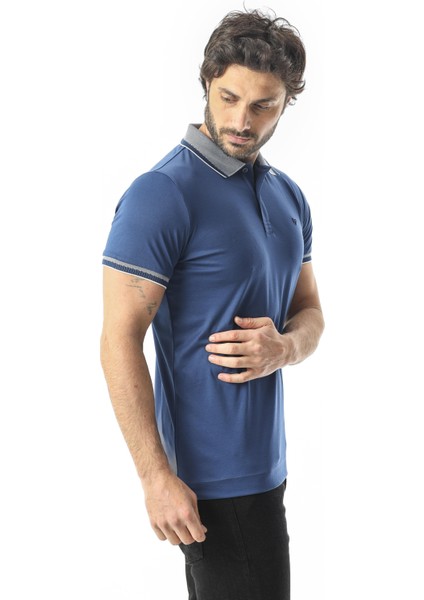 Polo Yaka Düğmeli Yakası Baskılı Pamuk T-SHIRT-6277 modelleri