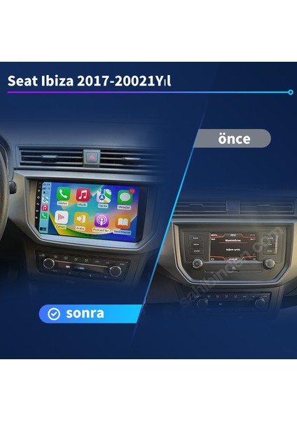 Seat Ibiza 2009-2012 Yıl Uyumlu 9 Inç 4 GB Ram 32 GB Hafıza Multimedya Carplay Navigasyon
