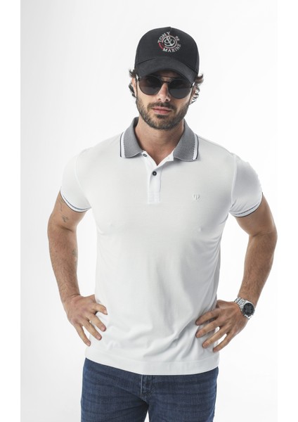 Polo Yaka Düğmeli Yakası Baskılı Pamuk T-SHIRT-6277 fiyatları
