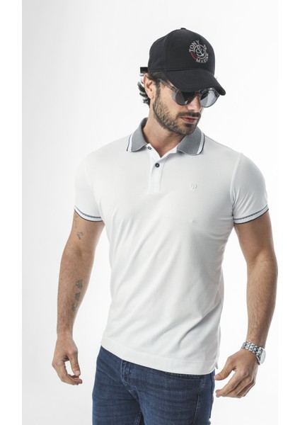 Polo Yaka Düğmeli Yakası Baskılı Pamuk T-SHIRT-6277 modelleri