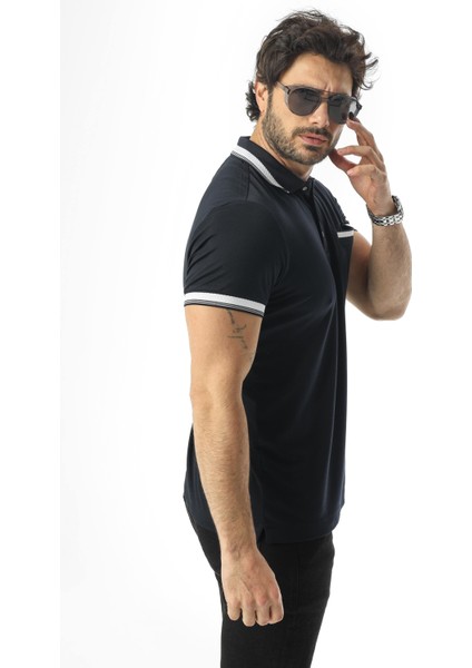 Cepli Polo Yaka Çıtçıtlı Kol Ucu Triko Detaylı T-SHIRT-6286 fiyatları